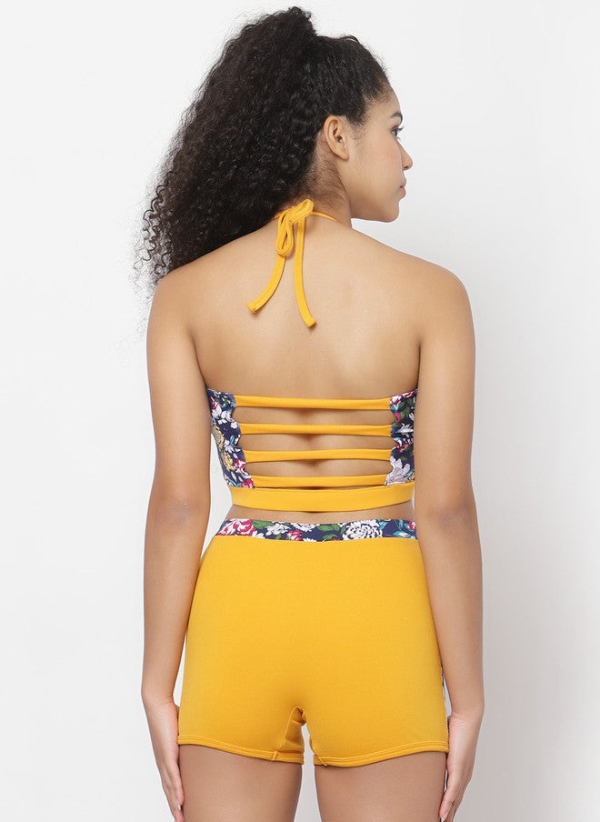 CUKOO Floral Printed Padded Top With Shorts Swim Set - Image 5